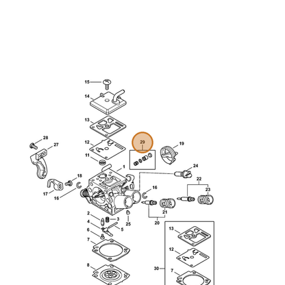 STIHL part 1142-120-9700 — IPL diagram snippet (6x zoom, amber highlight)
