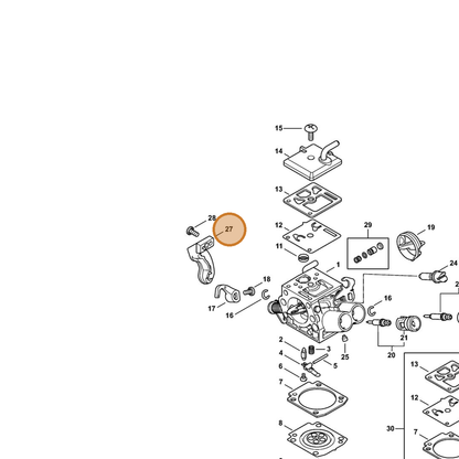 STIHL part 1142-121-7700 — IPL diagram snippet (6x zoom, amber highlight)