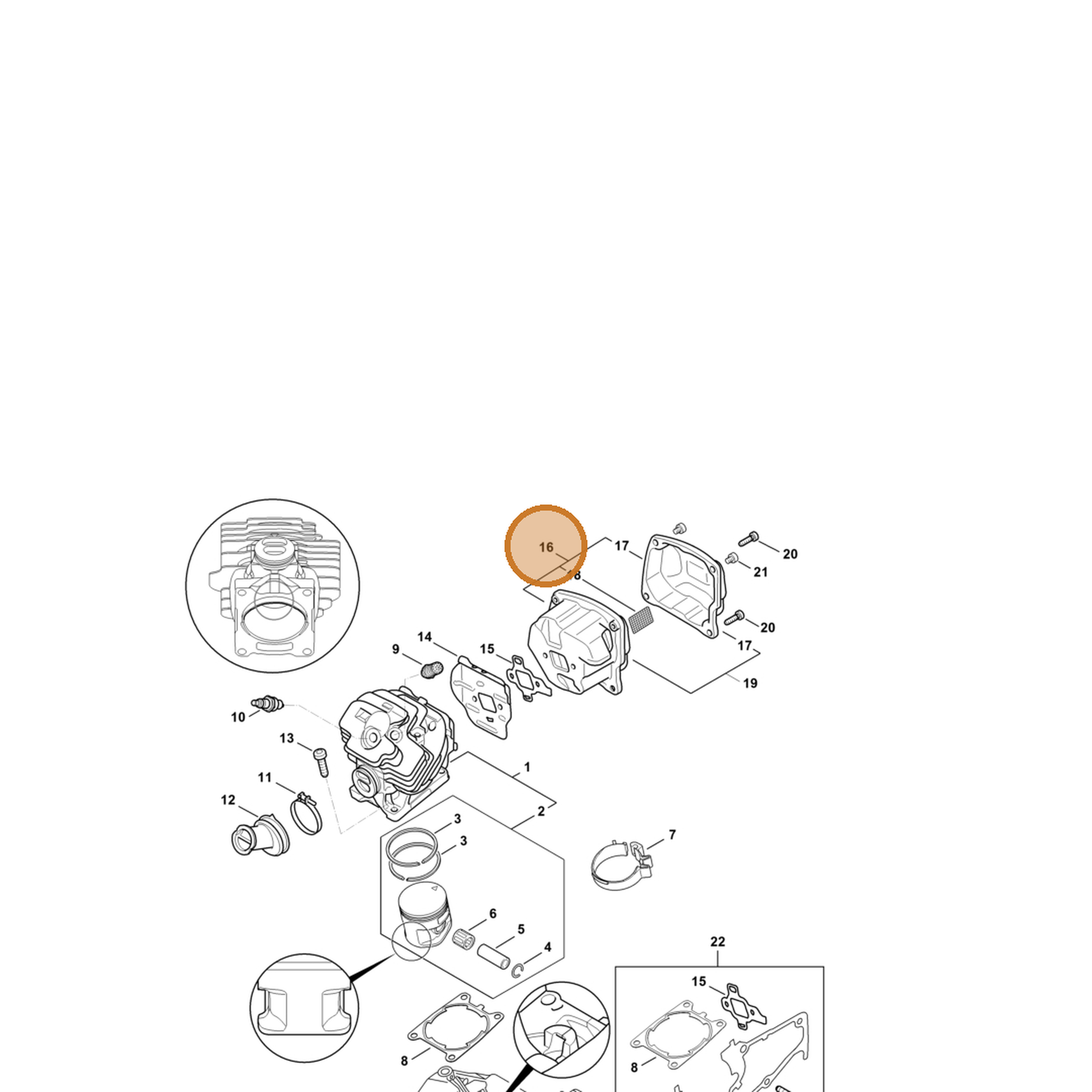 STIHL part 1142-140-0601 — IPL diagram snippet (6x zoom, amber highlight)