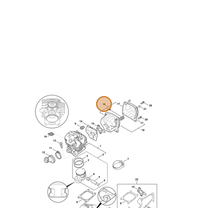 STIHL part 1142-140-0601 — IPL diagram snippet (6x zoom, amber highlight)