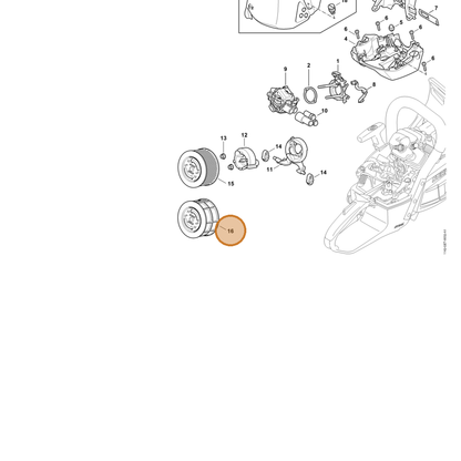 STIHL part 1142-140-4401 — IPL diagram snippet (6x zoom, amber highlight)