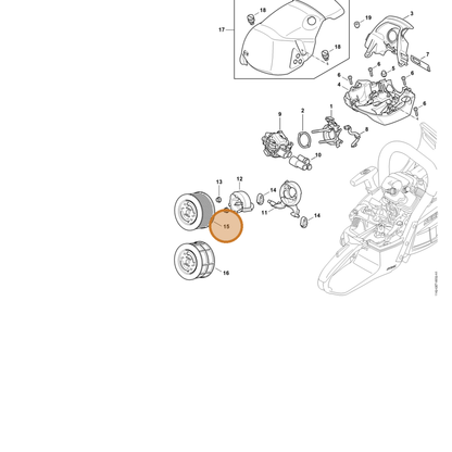 STIHL part 1142-140-4402 — IPL diagram snippet (6x zoom, amber highlight)