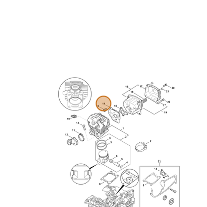 STIHL part 1142-141-3200 — IPL diagram snippet (6x zoom, amber highlight)