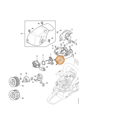 STIHL part 1142-141-8600 — IPL diagram snippet (6x zoom, amber highlight)