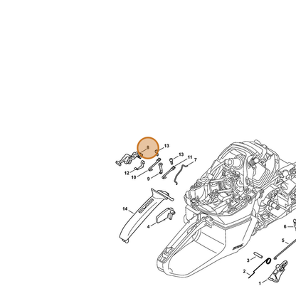 STIHL part 1142-180-0900 — IPL diagram snippet (6x zoom, amber highlight)