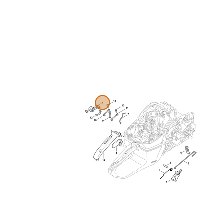 STIHL part 1142-180-0901 — IPL diagram snippet (6x zoom, amber highlight)