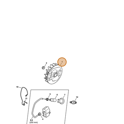 STIHL part 1142-400-1202 — IPL diagram snippet (6x zoom, amber highlight)