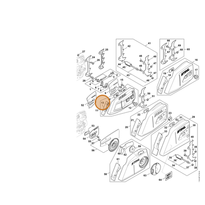 STIHL part 1142-656-1500 — IPL diagram snippet (6x zoom, amber highlight)