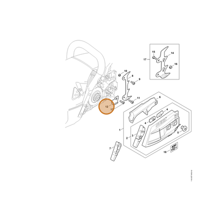 STIHL part 1142-656-7700 — IPL diagram snippet (6x zoom, amber highlight)