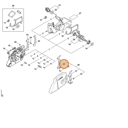 STIHL part 1142-664-0500 — IPL diagram snippet (6x zoom, amber highlight)