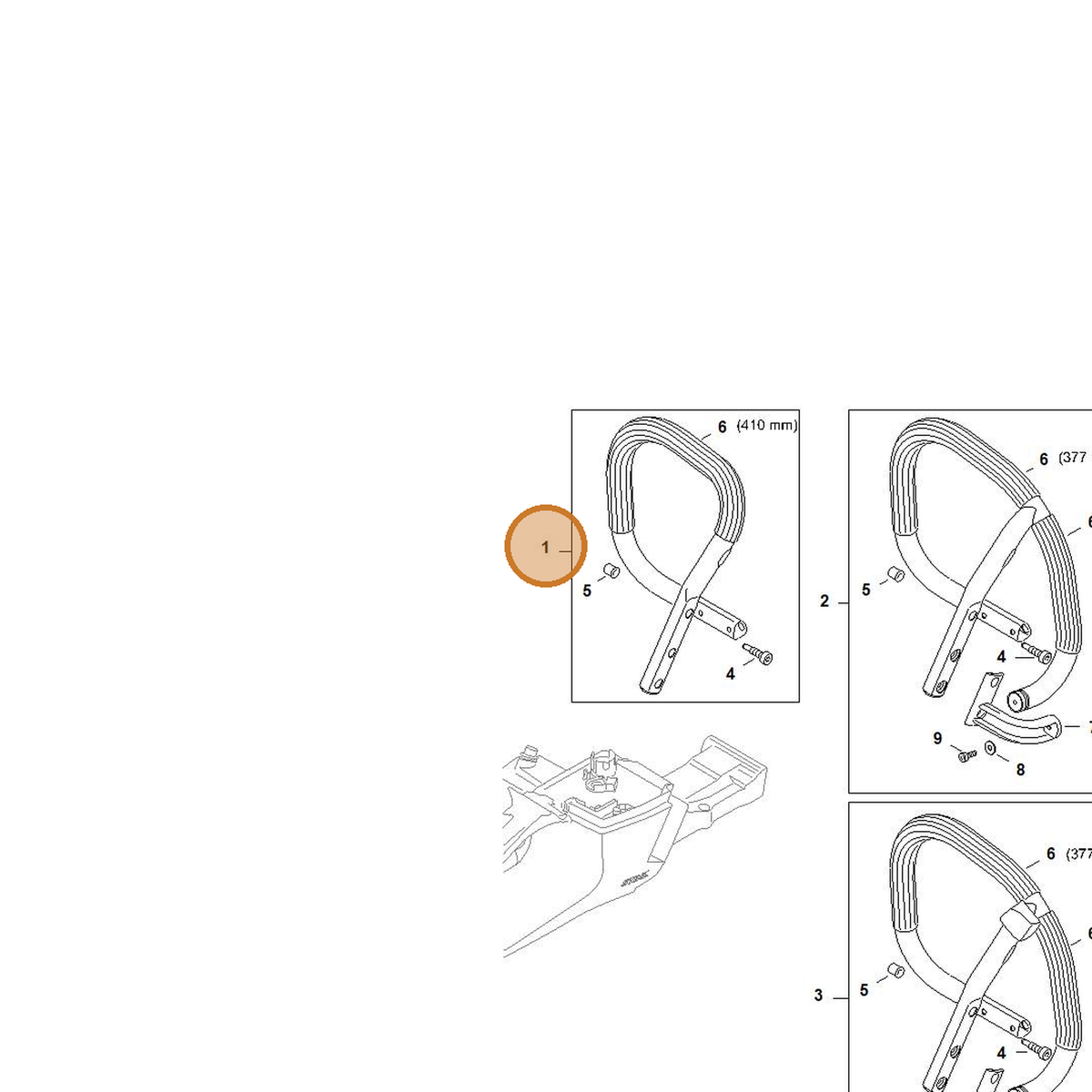 STIHL part 1142-790-1700 — IPL diagram snippet (6x zoom, amber highlight)