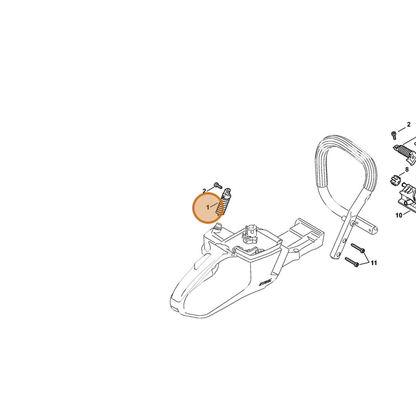 STIHL part 1142-790-8300 — IPL diagram snippet (6x zoom, amber highlight)