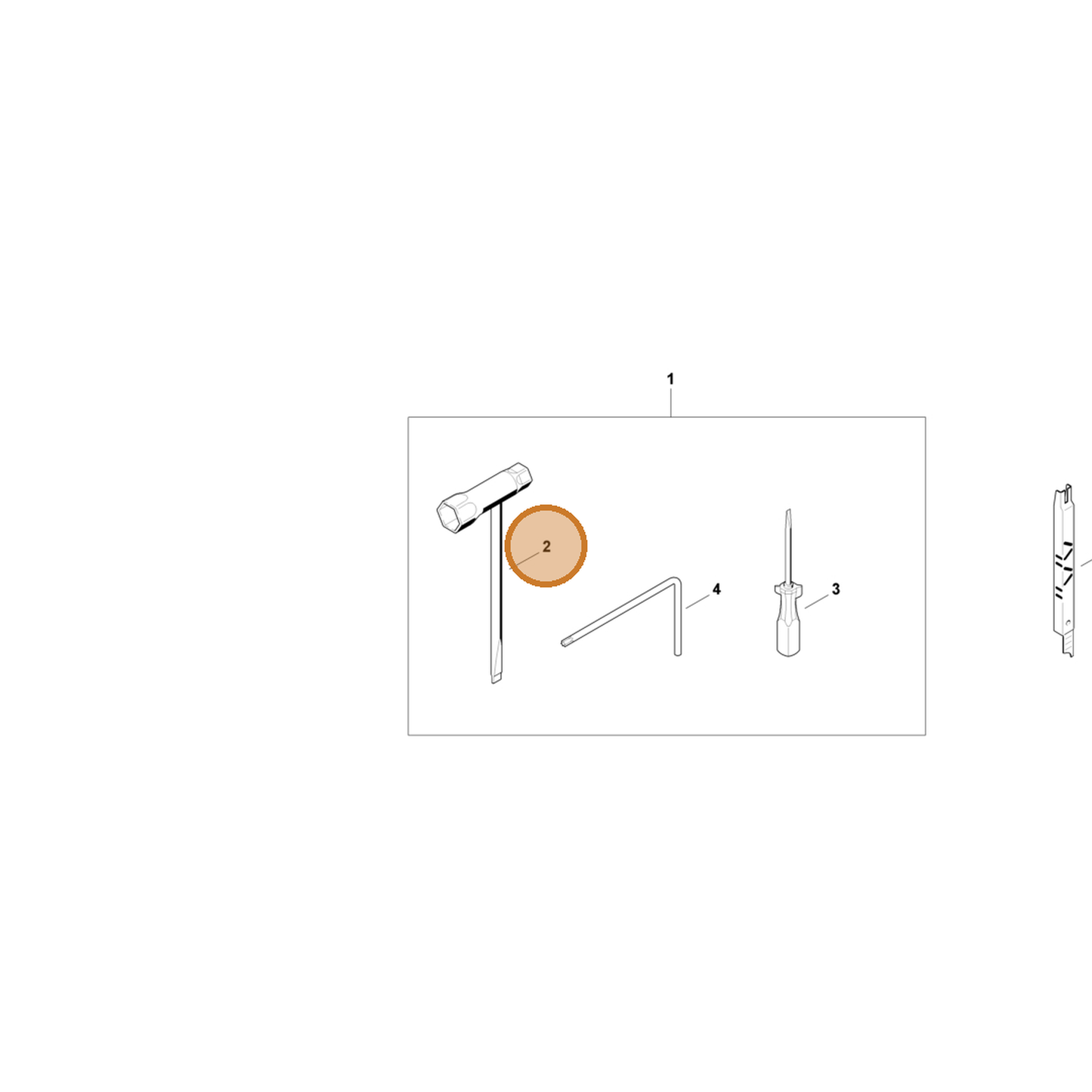 STIHL part 1142-890-3401 — IPL diagram snippet (6x zoom, amber highlight)
