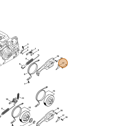 STIHL part 1143-021-1102 — IPL diagram snippet (6x zoom, amber highlight)
