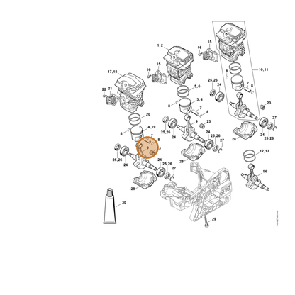 STIHL part 1143-030-0401 — IPL diagram snippet (6x zoom, amber highlight)