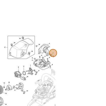 STIHL part 1143-084-4100 — IPL diagram snippet (6x zoom, amber highlight)