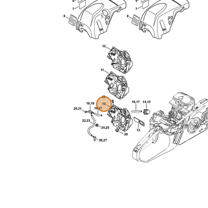 STIHL part 1143-087-3003 — IPL diagram snippet (6x zoom, amber highlight)
