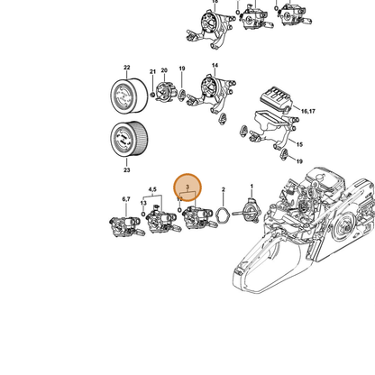 STIHL part 1143-120-0611 — IPL diagram snippet (6x zoom, amber highlight)