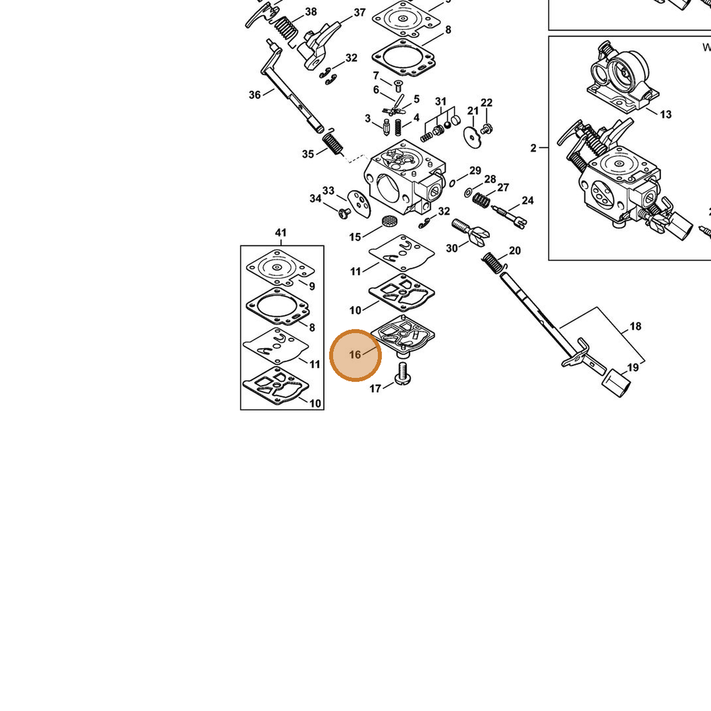 STIHL part 1143-120-2600 — IPL diagram snippet (6x zoom, amber highlight)