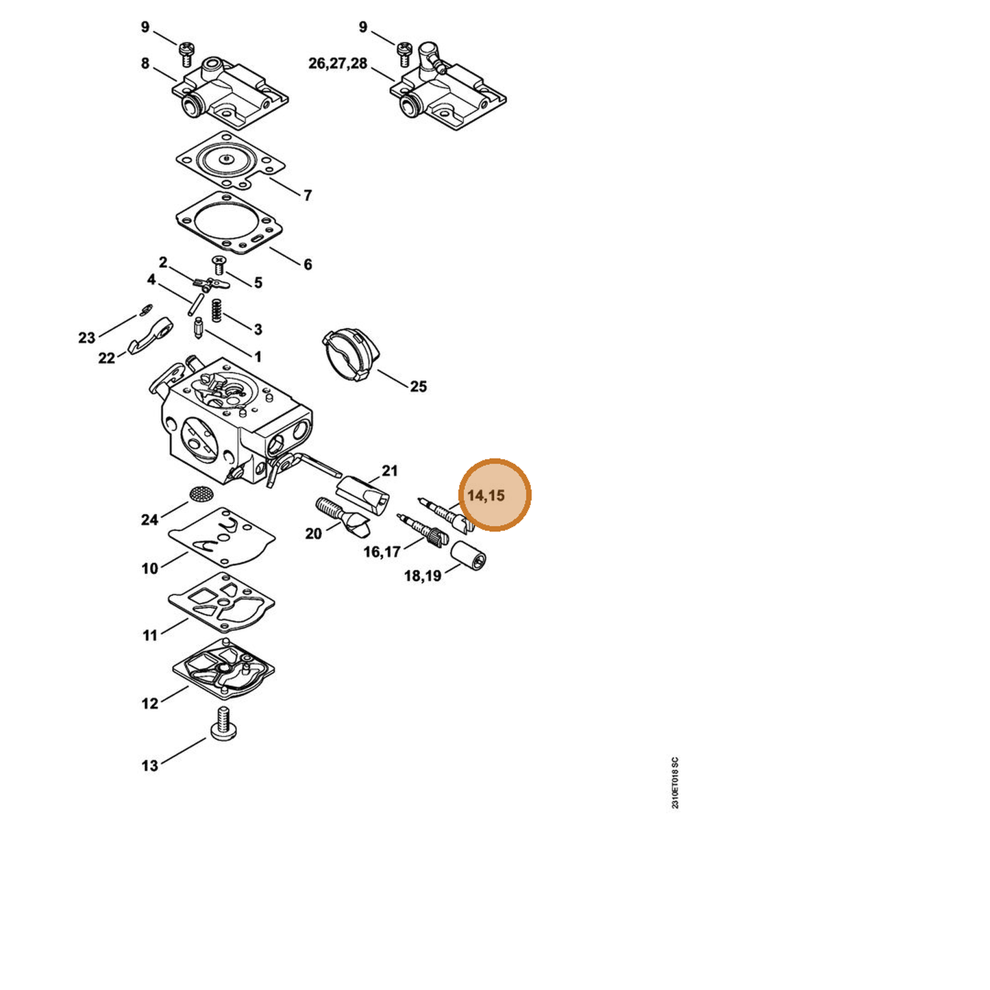 STIHL part 1143-120-6800 — IPL diagram snippet (6x zoom, amber highlight)