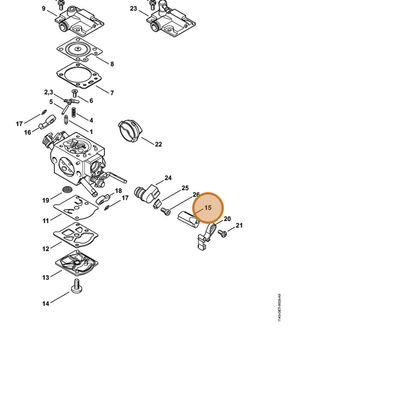 STIHL part 1143-121-2700 — IPL diagram snippet (6x zoom, amber highlight)