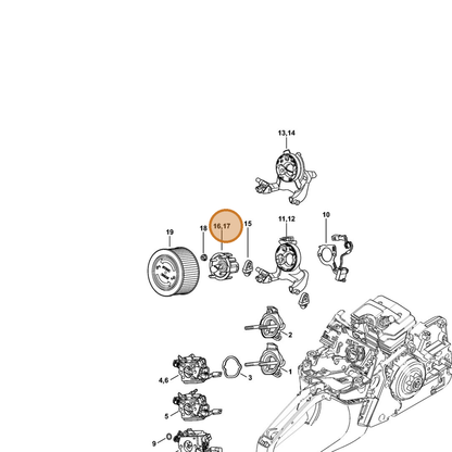 STIHL part 1143-121-6900 — IPL diagram snippet (6x zoom, amber highlight)