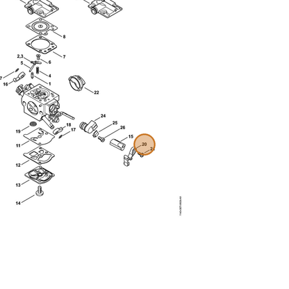 STIHL part 1143-126-0500 — IPL diagram snippet (6x zoom, amber highlight)