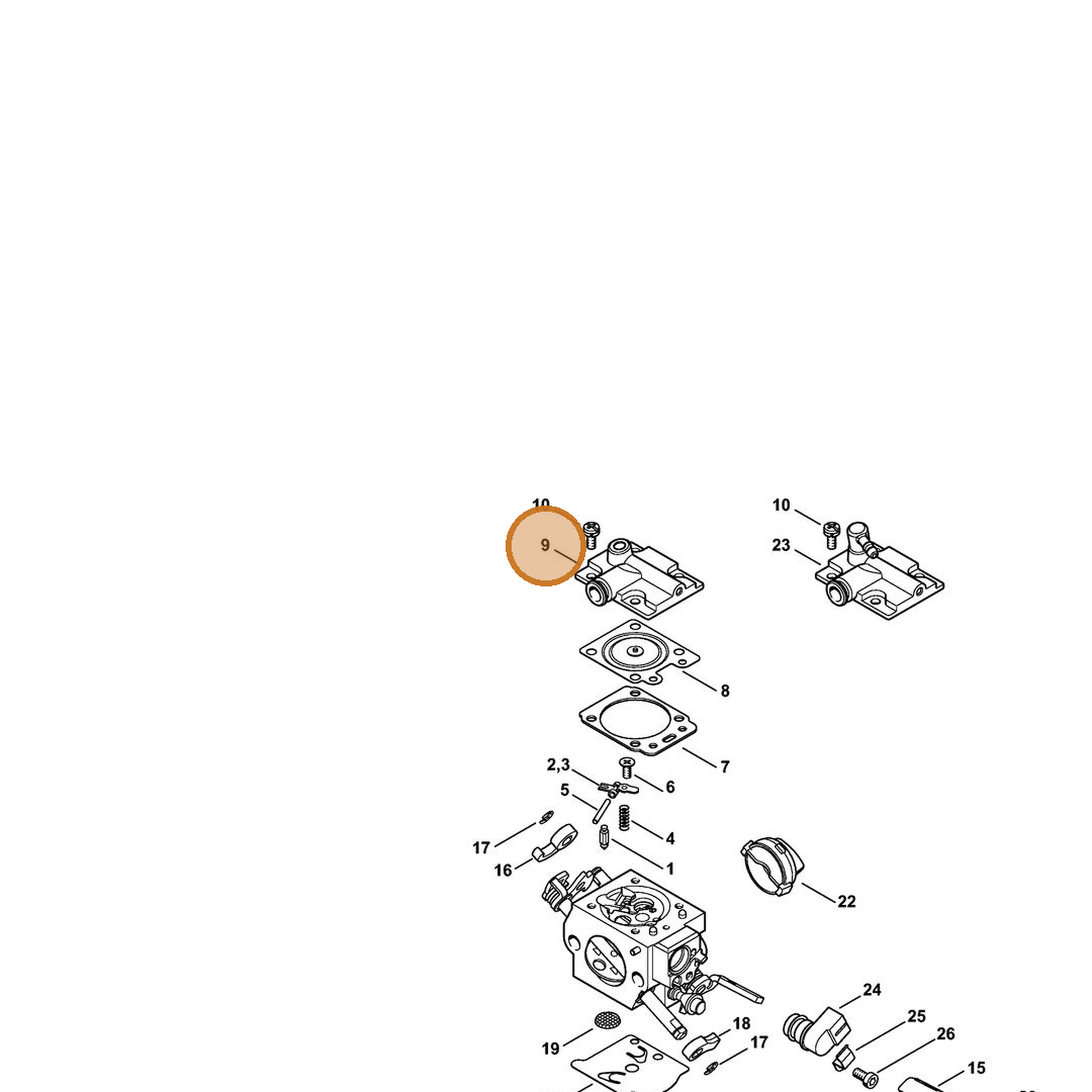 STIHL part 1143-126-0700 — IPL diagram snippet (6x zoom, amber highlight)