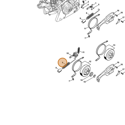 STIHL part 1143-160-5500 — IPL diagram snippet (6x zoom, amber highlight)