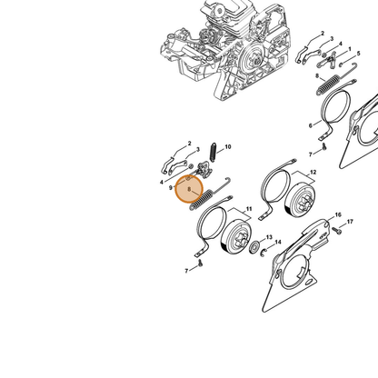 STIHL part 1143-162-7901 — IPL diagram snippet (6x zoom, amber highlight)