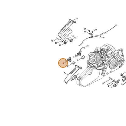 STIHL part 1143-182-0902 — IPL diagram snippet (6x zoom, amber highlight)