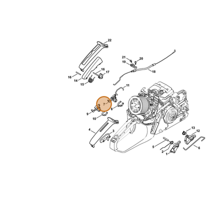 STIHL part 1143-182-0904 — IPL diagram snippet (6x zoom, amber highlight)