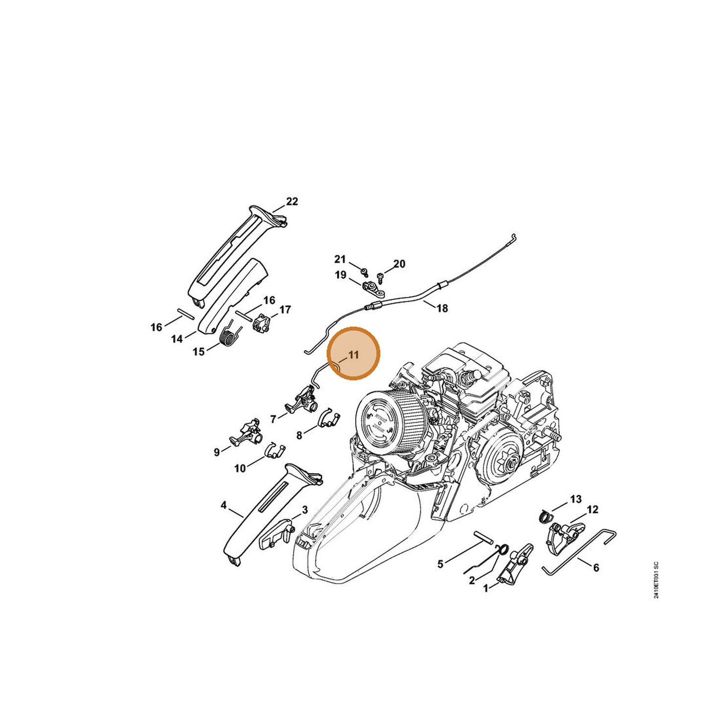 STIHL part 1143-185-1902 — IPL diagram snippet (6x zoom, amber highlight)
