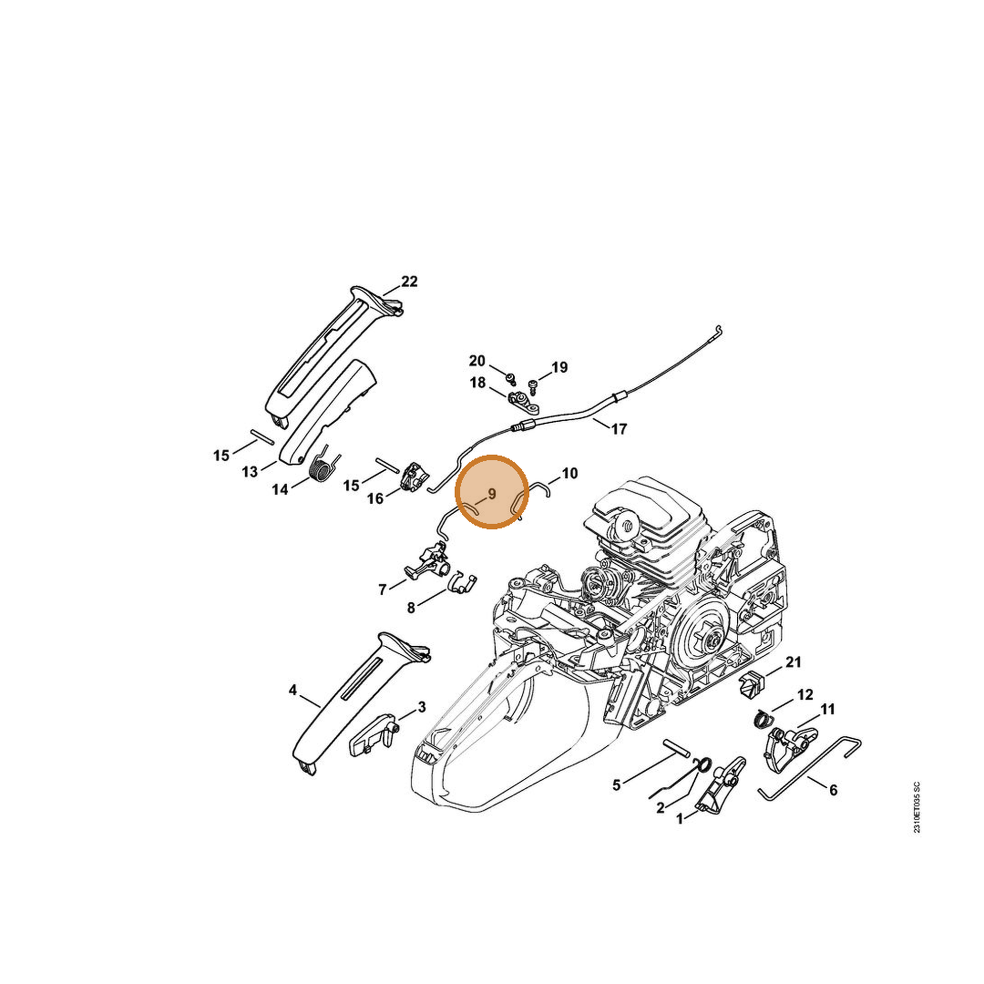 STIHL part 1143-185-1903 — IPL diagram snippet (6x zoom, amber highlight)
