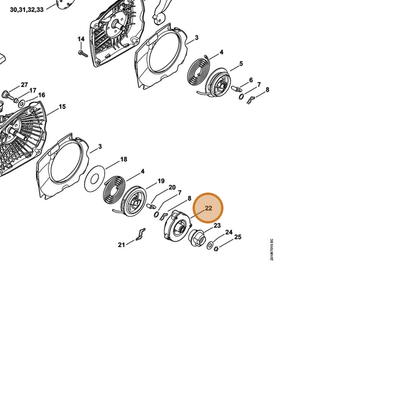 STIHL part 1143-190-0731 — IPL diagram snippet (6x zoom, amber highlight)