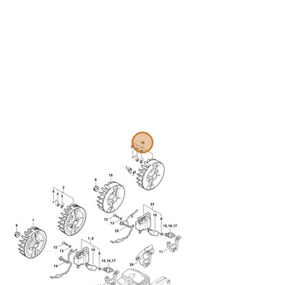 STIHL part 1143-400-1233 — IPL diagram snippet (6x zoom, amber highlight)