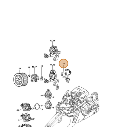 STIHL part 1143-430-1000 — IPL diagram snippet (6x zoom, amber highlight)