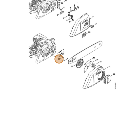 STIHL part 1143-664-2402 — IPL diagram snippet (6x zoom, amber highlight)