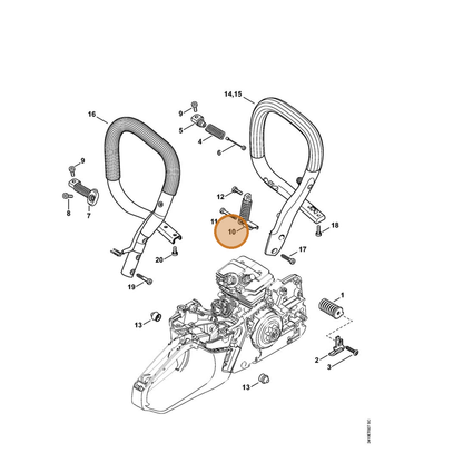 STIHL part 1143-790-8300 — IPL diagram snippet (6x zoom, amber highlight)