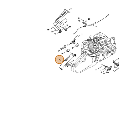 STIHL part 1143-791-0600 — IPL diagram snippet (6x zoom, amber highlight)