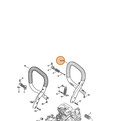 STIHL part 1143-791-1706 — IPL diagram snippet (6x zoom, amber highlight)