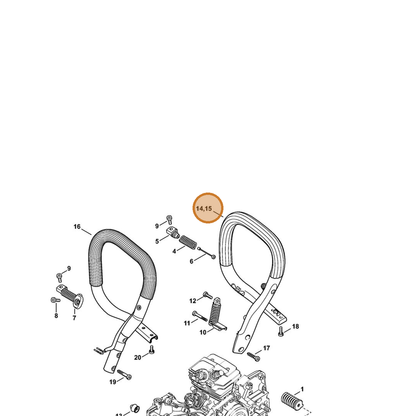 STIHL part 1143-791-1736 — IPL diagram snippet (6x zoom, amber highlight)