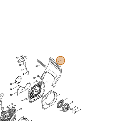 STIHL part 1143-792-9100 — IPL diagram snippet (6x zoom, amber highlight)