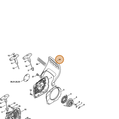 STIHL part 1143-792-9103 — IPL diagram snippet (6x zoom, amber highlight)