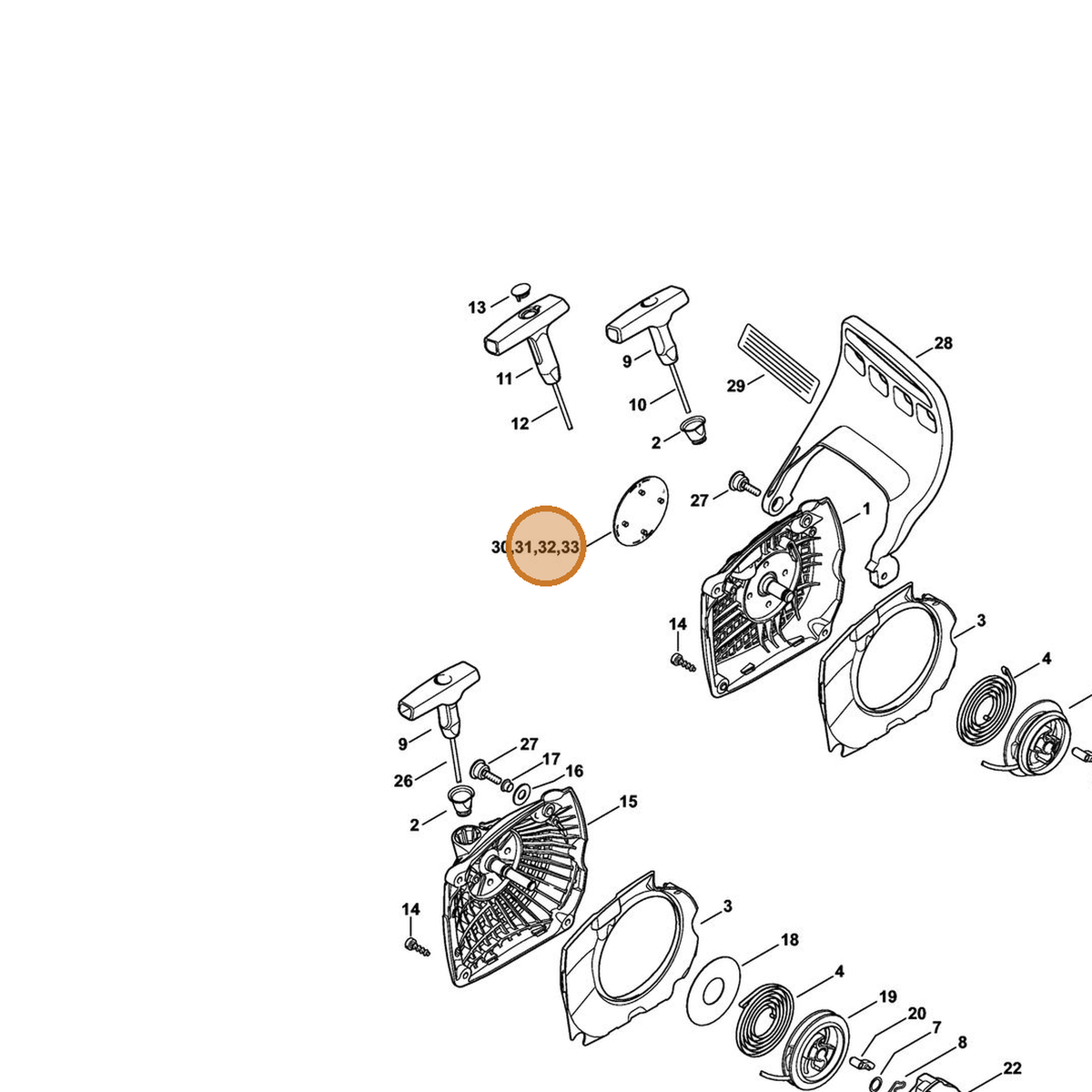 STIHL part 1143-967-1503 — IPL diagram snippet (6x zoom, amber highlight)
