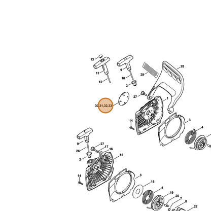 STIHL part 1143-967-1503 — IPL diagram snippet (6x zoom, amber highlight)