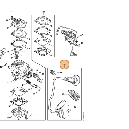 STIHL part 1144-007-1801 — IPL diagram snippet (6x zoom, amber highlight)
