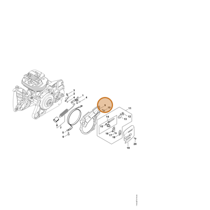 STIHL part 1144-021-1100 — IPL diagram snippet (6x zoom, amber highlight)