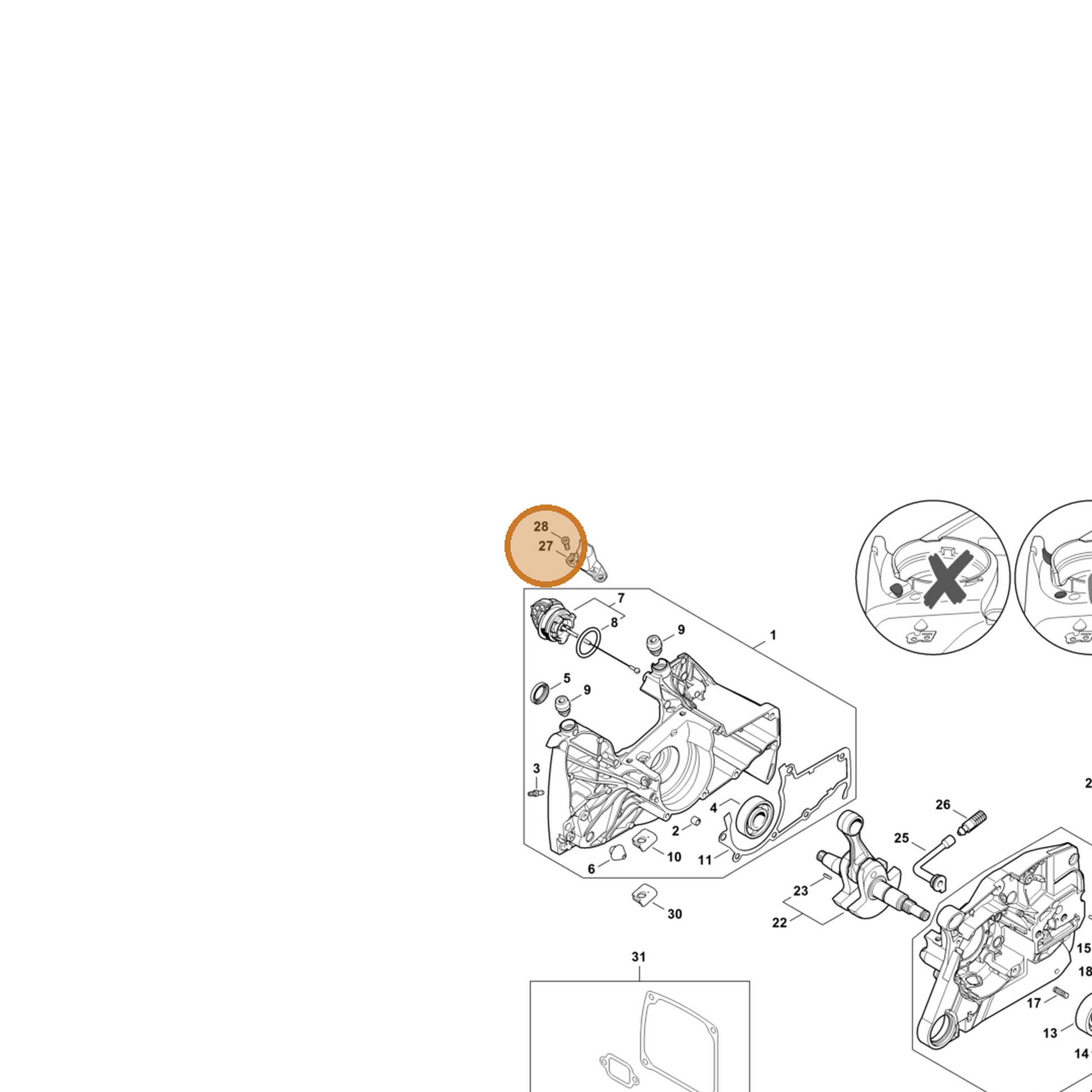 STIHL part 1144-021-8101 — IPL diagram snippet (6x zoom, amber highlight)