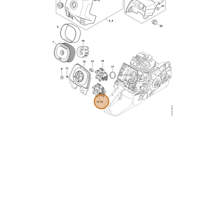 STIHL part 1144-120-0614 — IPL diagram snippet (6x zoom, amber highlight)
